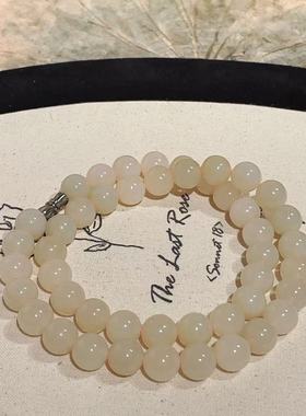 和田玉藕粉1.0妈妈项链AZB0260