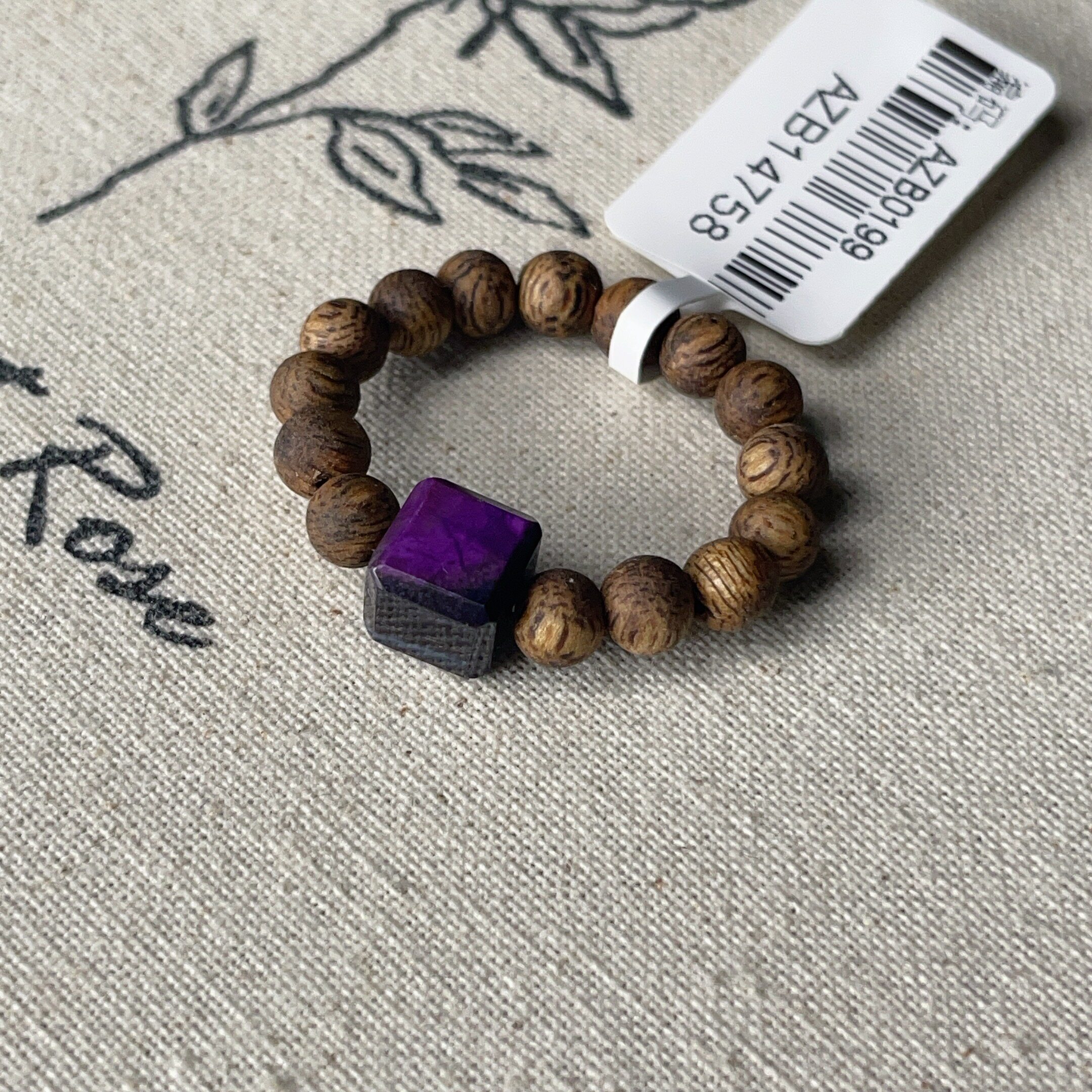 South Africa Shujulai Royal Purple Square Pearl Qinan Ring (Muxue) AZB14758