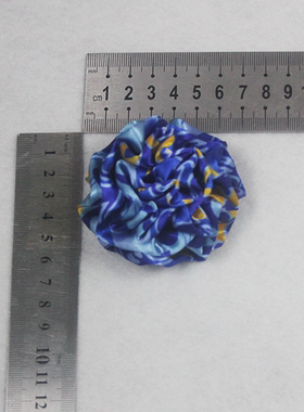 陕西建行蓝色绣球花胸花别针
