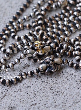 3/4MM骷髅圆珠链鎏22K金