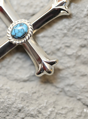 溪迟情侣925银镶嵌松石吊坠