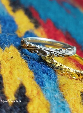 纯银18K金手工情侣对戒