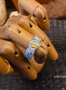 【溪迟】菊地健唐草银戒指