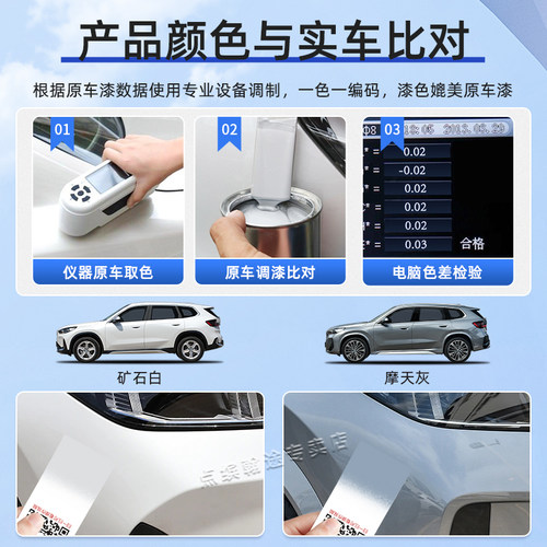 宝马X1补漆笔矿石白星光棕量子蓝色汽车自喷漆油漆面划痕修复神器 - 图1