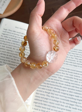 九尾狐天然黄水晶手链女招财转运