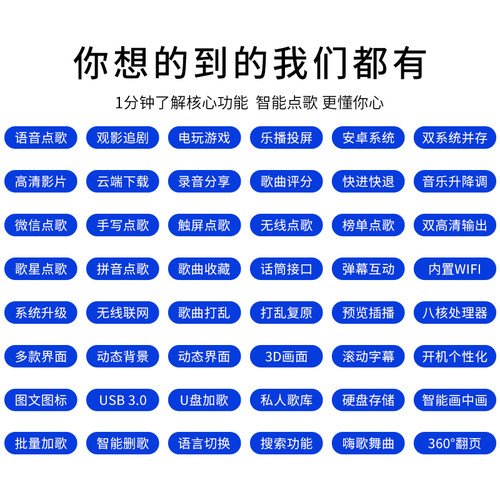 音王点歌机新款全民K歌双系统语音一体机网络卡拉ok家庭KTV点唱机 - 图0