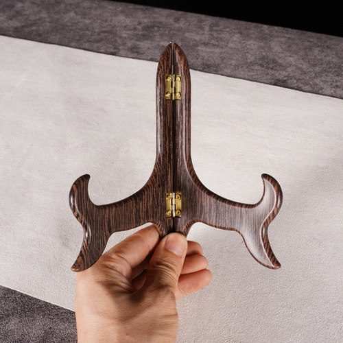 普洱茶架子茶饼架鸡翅木纹展示架实木白茶托架茶叶支架盘子摆放架 - 图3