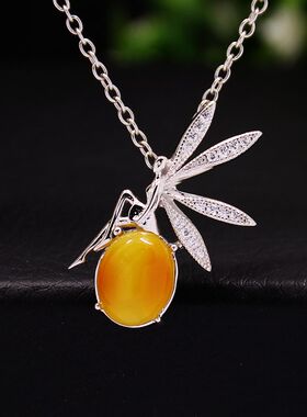 diy天使翅膀蜜蜡镶嵌吊坠空托