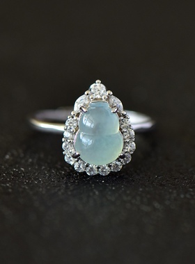 S925纯银戒指空托葫芦戒面镶嵌托