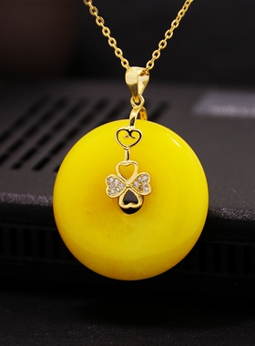 diy蜜蜡琥珀玉石镶嵌银扣头吊坠