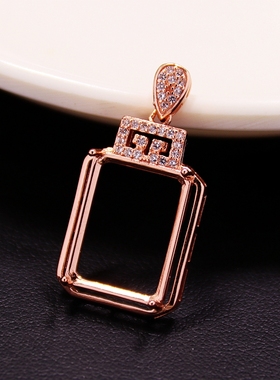 diy四爪倒角蜜蜡12*16吊坠空托