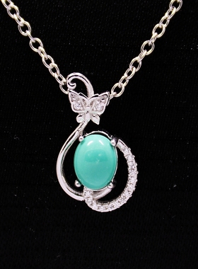 纯银吊坠空托四爪DIY玉石翡翠