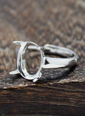 s925纯银戒指空托四爪四爪镶嵌