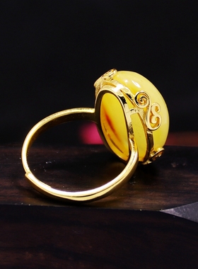 diy花边蜜蜡琥珀镶嵌戒指空托