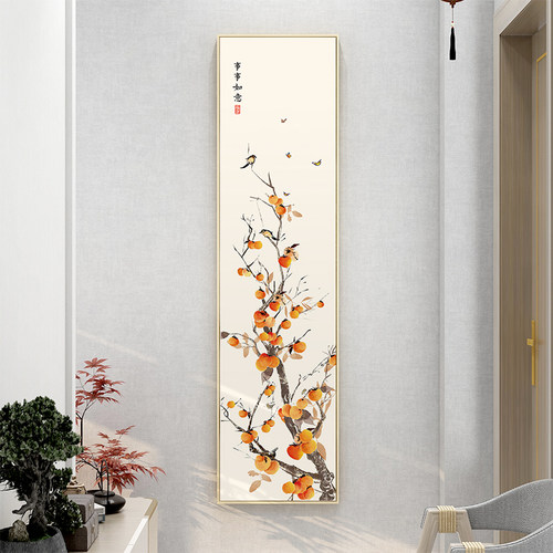 紫气东来挂画葡萄画新中式入户玄关装饰画客厅走廊过道吉祥墙壁画 - 图3