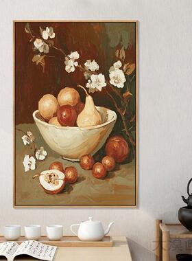 中古风花卉客厅玄关挂画