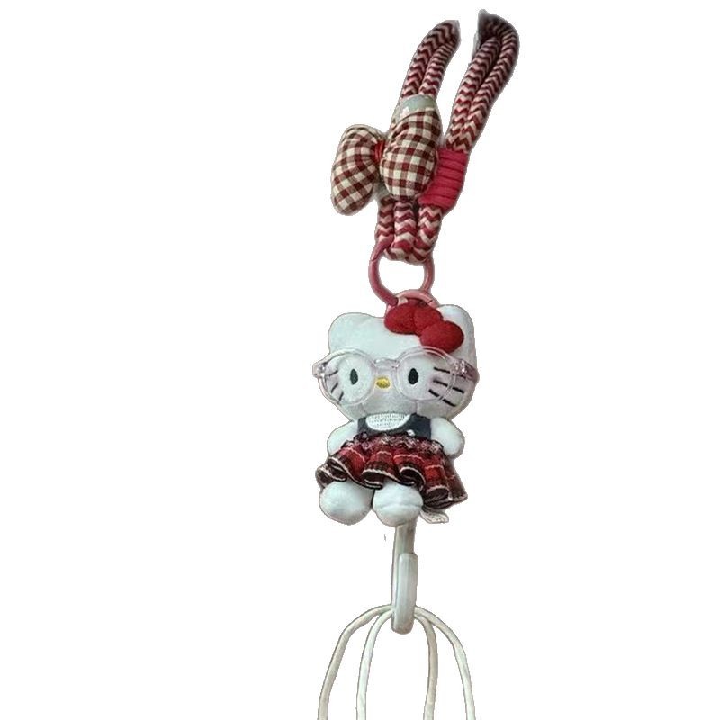 可爱眼镜系列kitty猫小公仔书包挂件包包挂饰品ins毛绒玩偶钥匙扣 - 图3