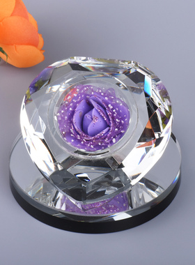 创意水晶玫瑰爱心浪漫车载摆件