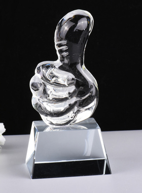 简约现代水晶大拇指桌面摆件