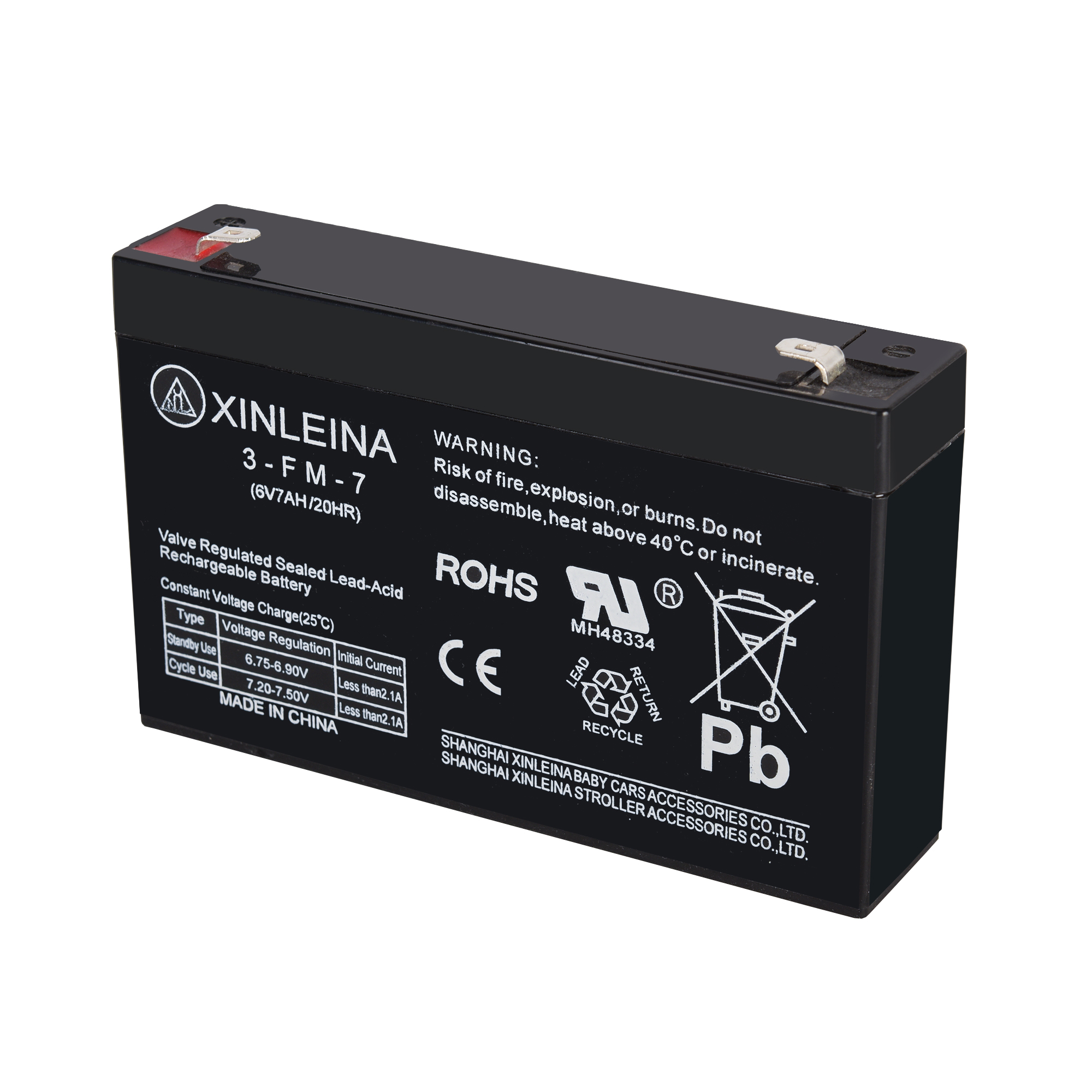 儿童电动车专用电瓶 XINLEINA 3-FM-7 6V7AH/20HR童车蓄电池