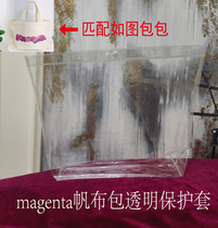 Custom magenta sail cloth bag PVC transparent protective sheath shell mesh red tote bag to protect soft plastic bags
