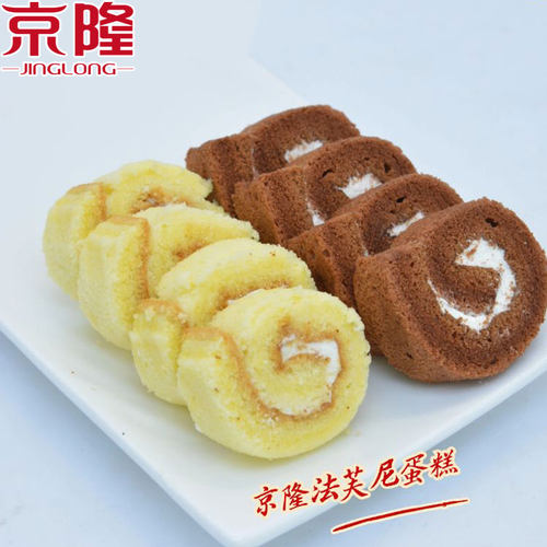 京隆食品法芙尼夹心奶油蛋糕瑞士卷2kg整箱独立包装休闲零食糕点 - 图0