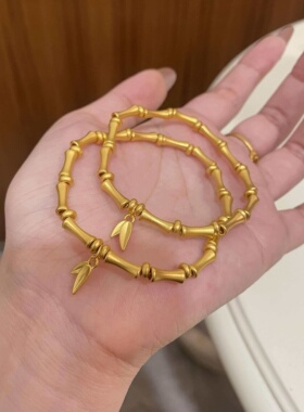 金包银竹节手链古法足金足银手环