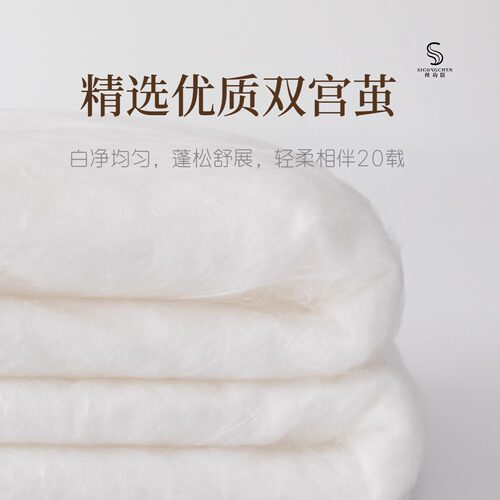 桐乡纯手工蚕丝被100%双宫桑蚕丝被芯单人双人被蝉丝被春秋被冬被 - 图0