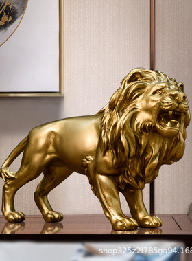 现代简约创意动物摆件家居客厅装饰品狮子棕熊办公室摆设工艺品