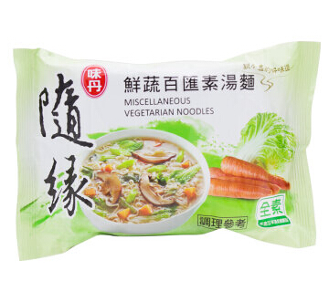 台湾素食方便面随缘纯素泡面即食鲜蔬百汇素汤面佛家素面袋装多味-图3