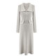 New arrival Slimming knitted dress with small fragrant lapels