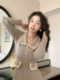 New arrival Slimming knitted dress with small fragrant lapels