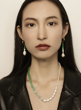 UNI优霓原创翡翠珍珠项链简约
