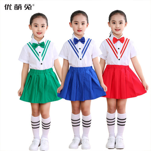 国庆红色爱国儿童演出服夏季小学生口才合唱朗诵表演服幼儿园校服 - 图3