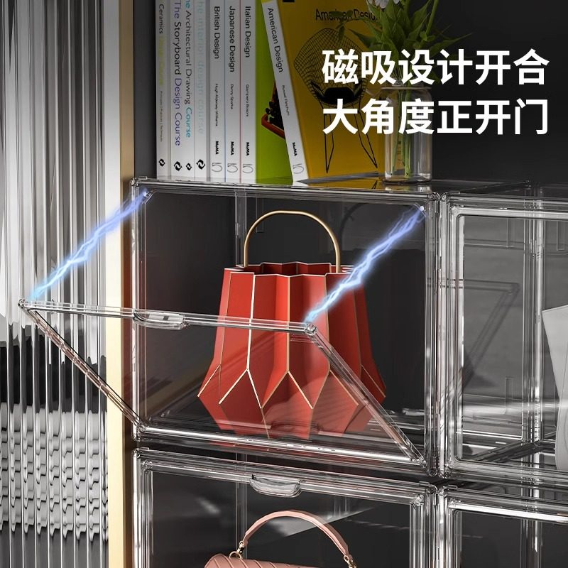 包包收纳袋整理神器磁吸式家用透明展示盒存放皮包卧室落地储物箱,淘宝优惠券,粉丝福利购,淘宝优惠卷