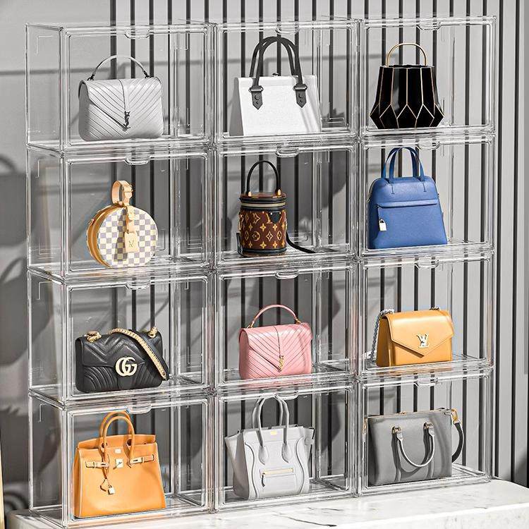 包包收纳袋整理神器磁吸式家用透明展示盒存放皮包卧室落地储物箱,淘宝优惠券,粉丝福利购,淘宝优惠卷