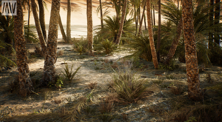 虚幻4UE5新品自然写实场景精品沙漠沙丘景观地形模型材质包-图0