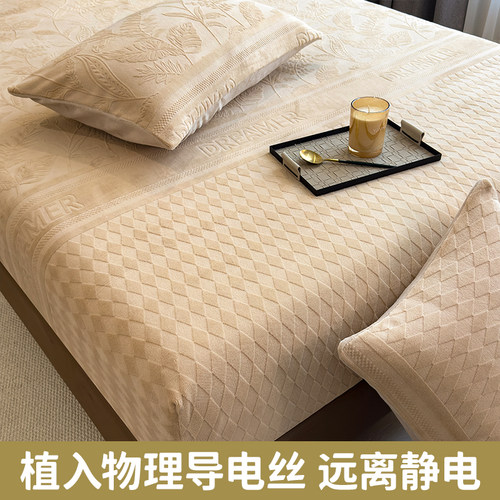 牛奶绒床笠单件秋冬季加厚席梦思床垫保护罩套珊瑚绒床单2024新款 - 图1