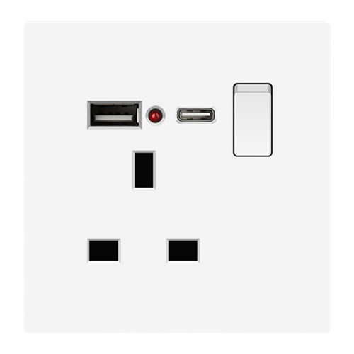 港澳版USB13A英式插座电掣面板灯制开关英标插苏TypeC18W快充制面 - 图3
