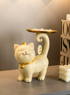 招财猫入户进门口玄关钥匙收纳摆