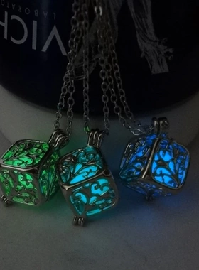 Luminous Square Tree of Life necklace Hollow Glow In The