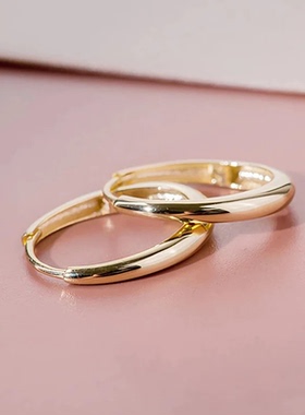 Minimalist Oval Hoop Earrings for Women Low-key Girls Ear