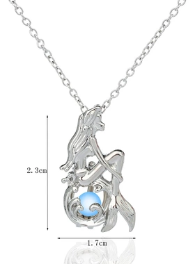 Luxury Glow In The Dark Mermaid Necklaces Glowing Hollow