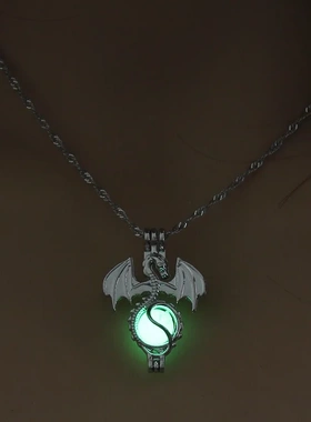 3 Colors Fashion Glowing Necklace Set For Women Heart Skull