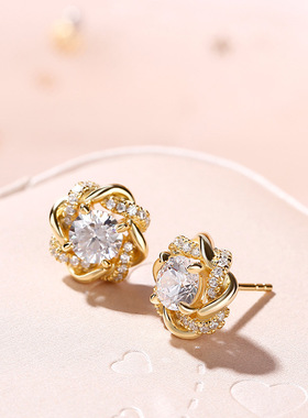 Retro French Style Flower Earrings Trendy Summer Design