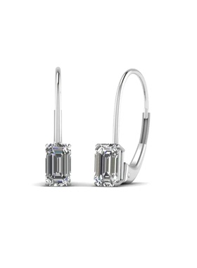 Simple Rectangle Zircon Stone with Oval Loop Drop Earring
