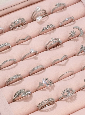 Silver Color Geometric Knuckle Rings Set For Women Eye