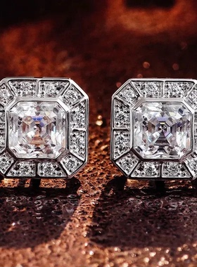 Simple Stylish Stud Earrings Women Fashion Shiny Cubic
