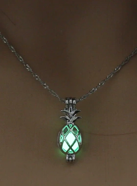 Cute Pineapple Glow In The Dark Necklace Hollow luminous