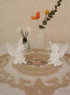 欧式金色天使白色天使床头卧室摆件装饰品礼物拍摄道具桌面摆台